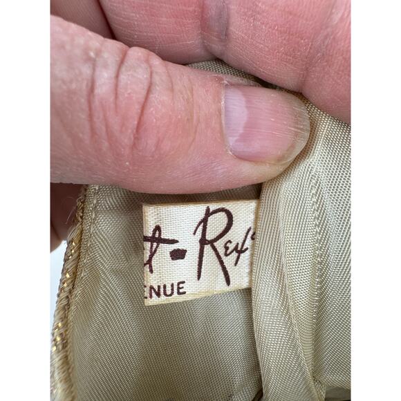 Dorset Rex 1950's Champagne Gold Brocade MCM Clutch Purse with Mirror - Picture 4 of 10